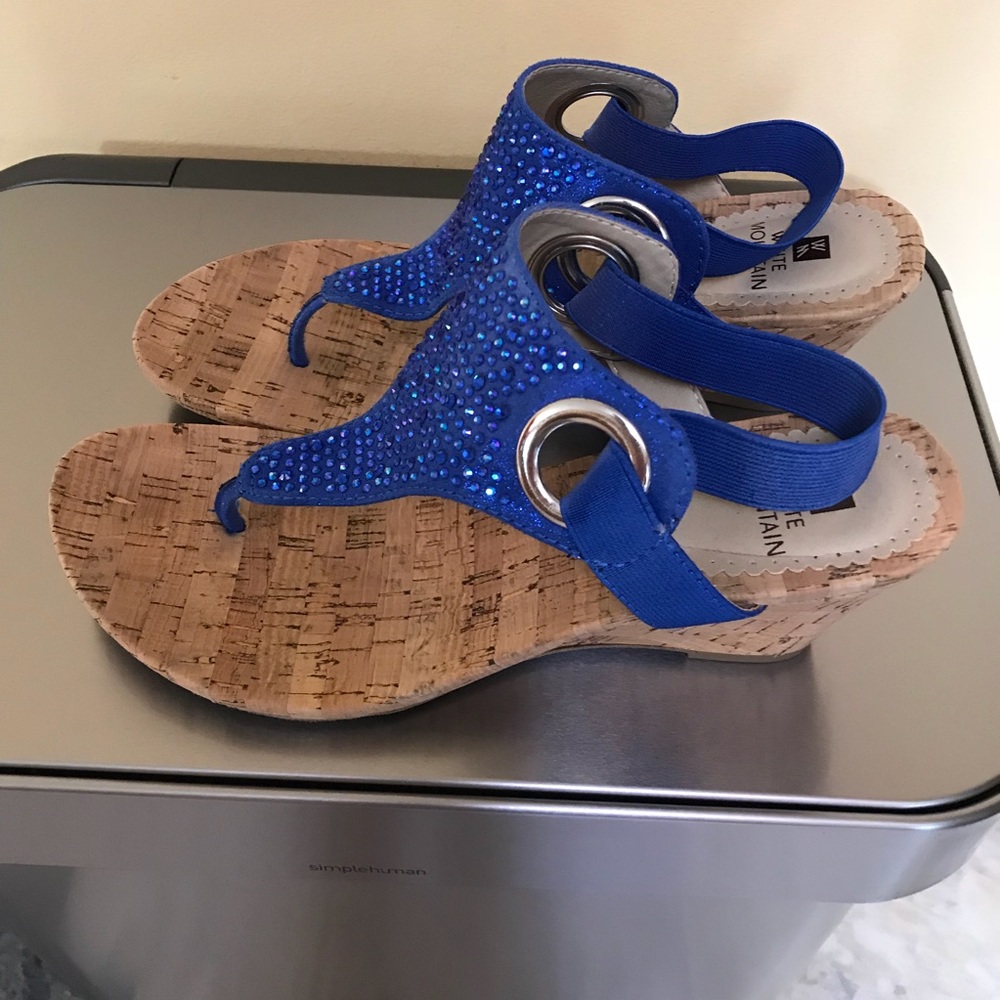 White Mountain bright blue sandals. Gorgeous!